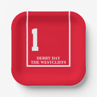 Personalized Derby Party Horse 1 Red Paper Plate
