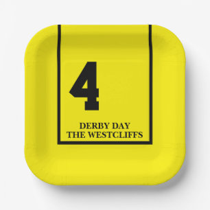 Personalized Derby Party Horse 4 Yellow Paper Plate