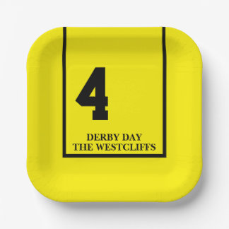 Personalized Derby Party Horse 4 Yellow Paper Plate
