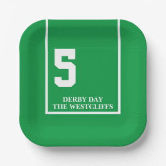 Personalized Derby Party Horse 5 Green Paper Plate