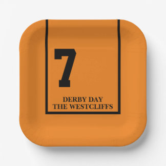 Personalized Derby Party Horse 7 Orange Paper Plate