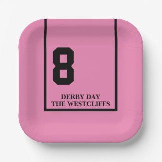 Personalized Derby Party Horse 8 Pink Paper Plate
