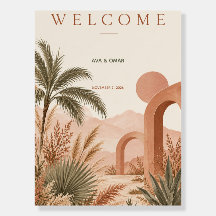 Personalized Desert Botanical Wedding Welcome Sign