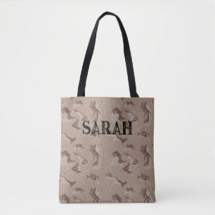 Personalized Desert Camouflage with Custom Name Tote Bag