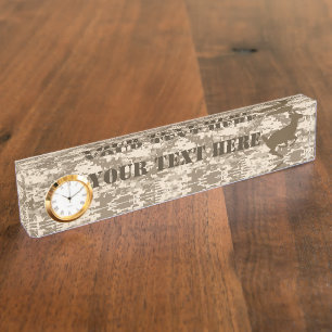 Personalized Desert Digital Camouflage Deer Camo Nameplate