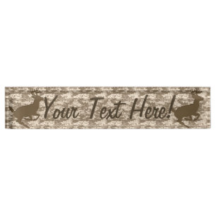 Personalized Desert Digital Camouflage Deer Camo Nameplate