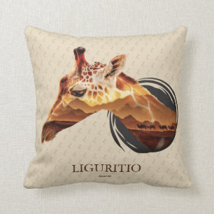 Personalized Desert Giraffe Design. Throw Pillow