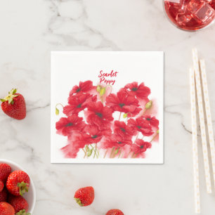 Personalized Design Scarlet Poppy.  Napkin