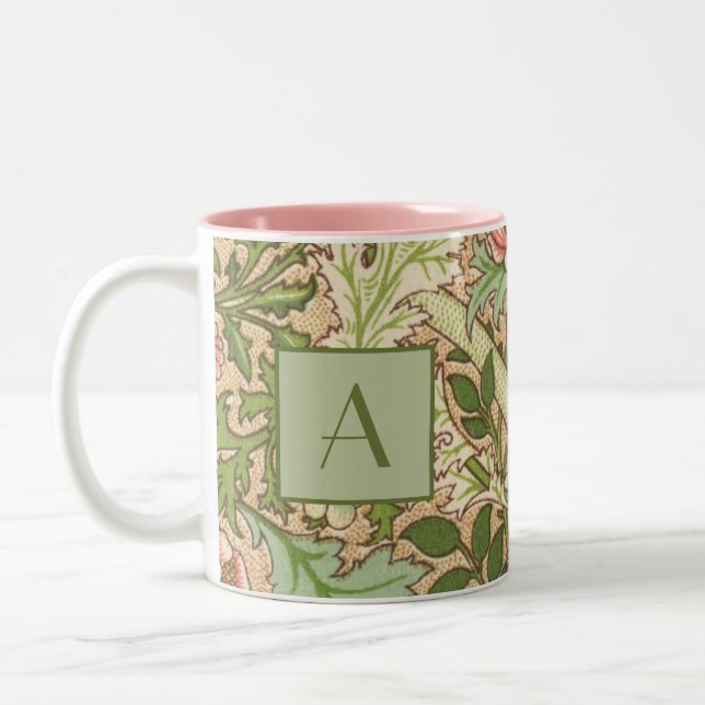 Personalized Design William Morris Pattern   Two-Tone Coffee Mug (Left)