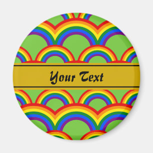 Personalized design with seamless rainbow pattern magnet