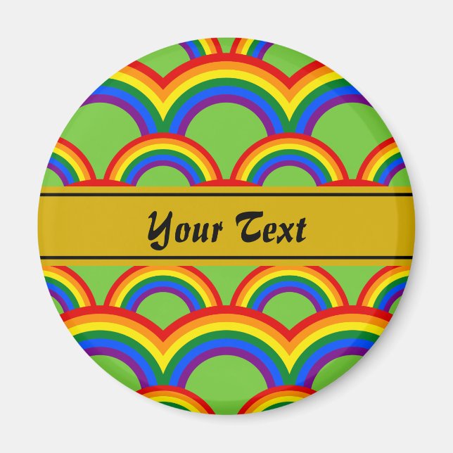 Personalized design with seamless rainbow pattern magnet (Front)
