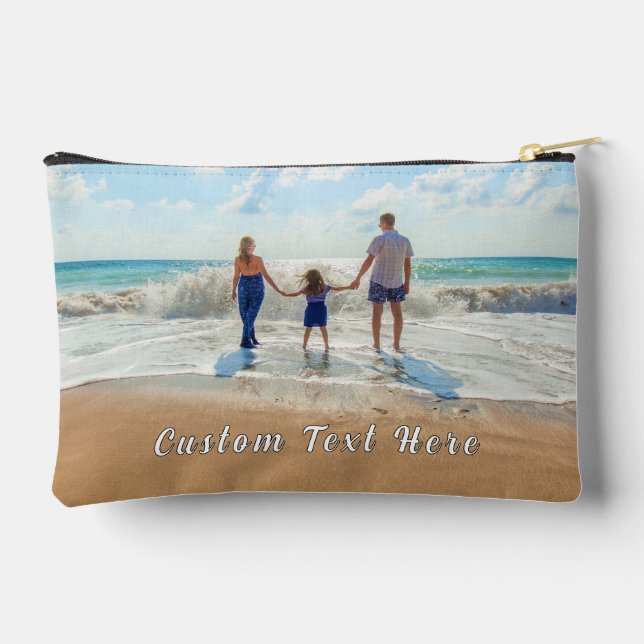 Personalized Design Your Own Custom Photo and Text Accessory Pouch (Back)