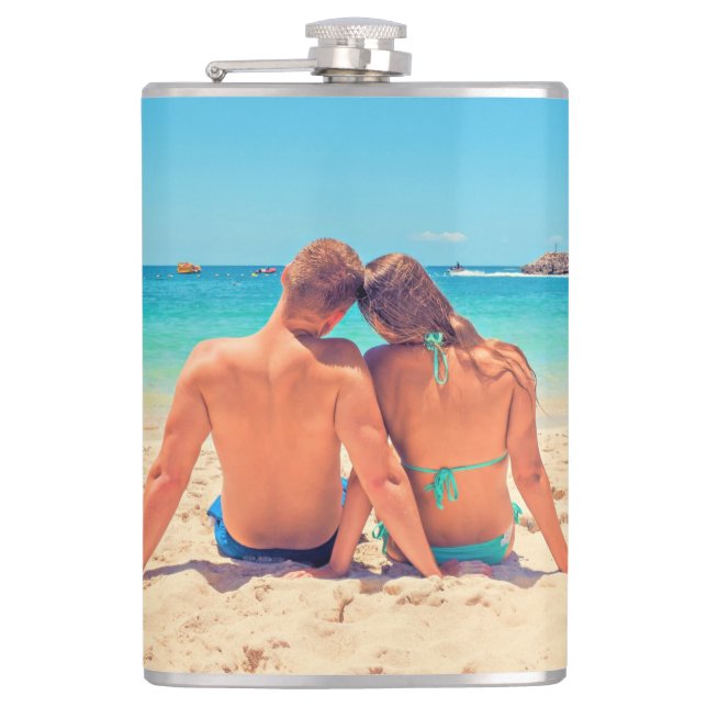 Personalized Design Your Own Custom Photo Flask (Front)