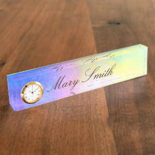 Personalized Desk Name Plate Watercolor Background