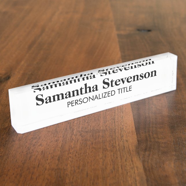 Personalized desk name plate with business tittle (Side)