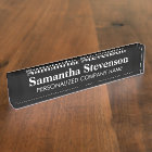Personalized desk name plate with company title
