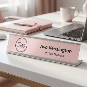 Personalized Desk Name Plate with Custom Logo
