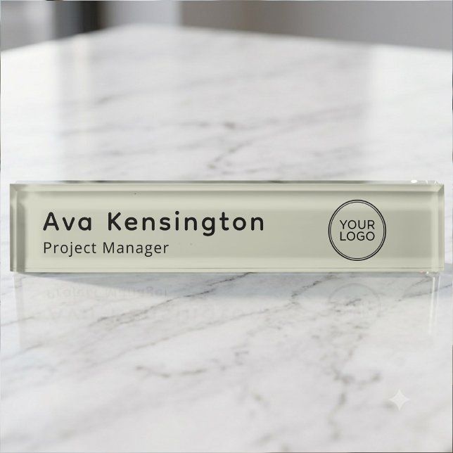 Personalized Desk Name Plate with Custom Logo  (Creator Uploaded)