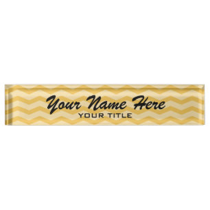 Personalized desk nameplate with chevron pattern