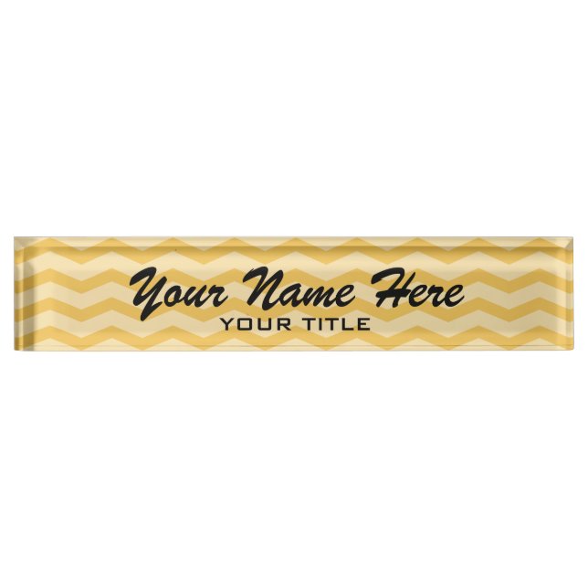 Personalized desk nameplate with chevron pattern (Front)