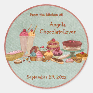 Personalized Dessert Recipe Stickers