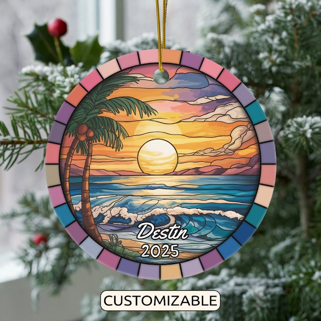 Personalized Destin Ornament, Florida Ceramic Ornament (Creator Uploaded)