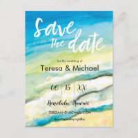 Personalized Destination Wedding Beach watercolor