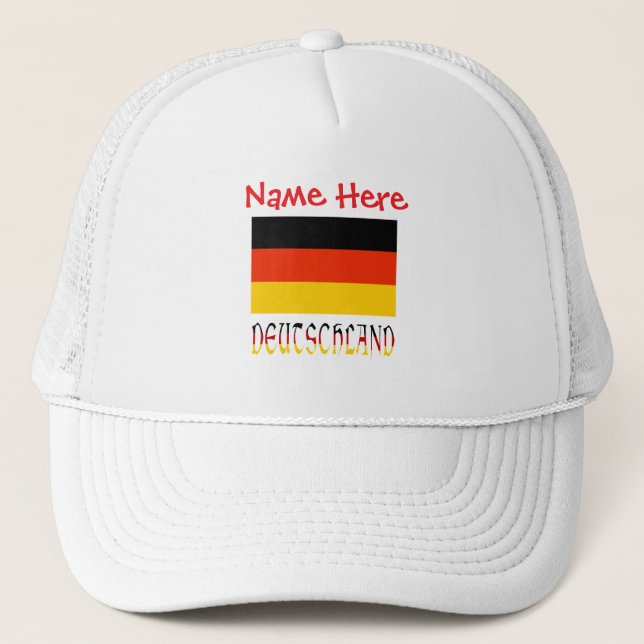 Personalized Deutschland Flag Heritage Trucker Hat (Front)