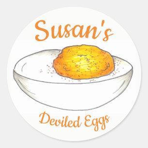Personalized Deviled Eggs Made By Kitchen Cooking Classic Round Sticker