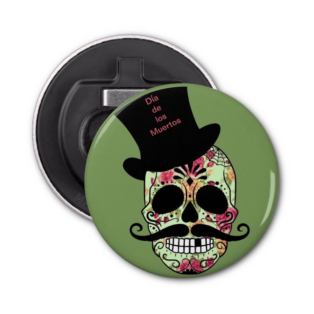 Personalized Dia de los Muertos Bottle Opener (Front)