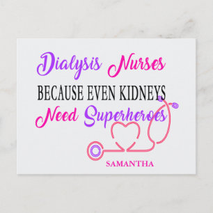 Personalized Dialysis nurse with quotes Holiday Postcard