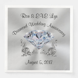 Personalized Diamond 60th Anniversary Napkins