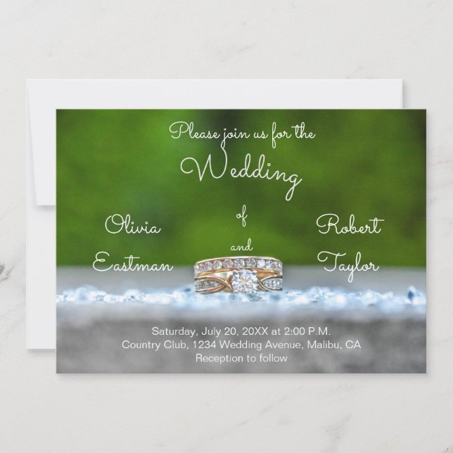 Personalized diamond engagement ring invitation (Front)