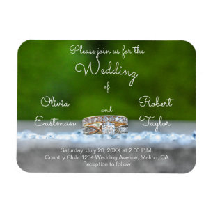 Personalized diamond engagement ring magnet