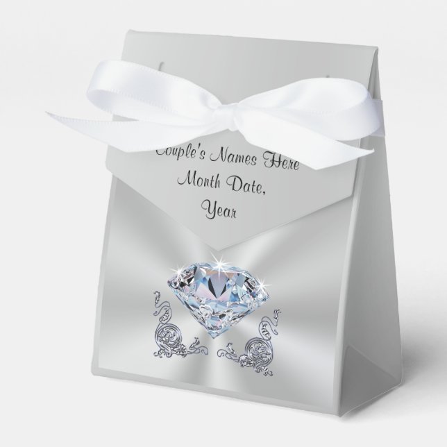 Personalized Diamond Favour Boxes, Your Names, Dat Favor Box (Front Side)