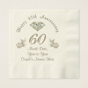 Personalized Diamond Wedding Anniversary Napkins