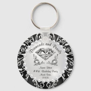 Personalized Diamonds and Pearls Party Favours Keychain
