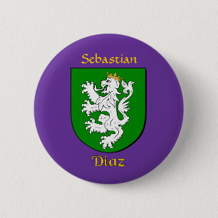 Personalized Diaz Historical Shield 2 Inch Round Button