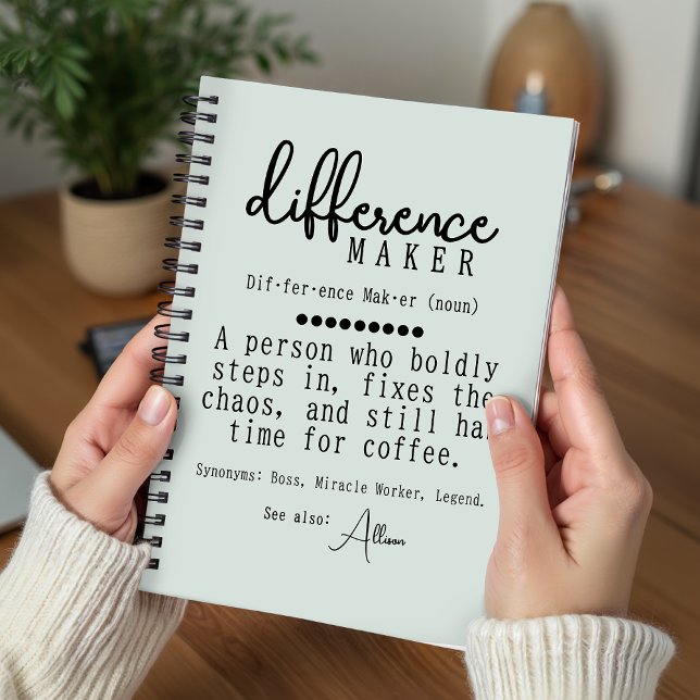Personalized Difference Maker Definition Journal (personalized journal gift for her or him, teacher, friends, and besties)