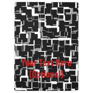 Personalized Digital Camo Black White Grey Pattern Clipboard