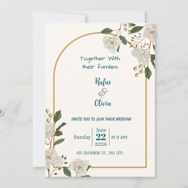 Personalized Digital Wedding Invitation – Modern E (Front)