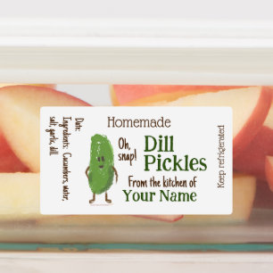 Personalized Dill Pickles Funny Cucumber Homemade