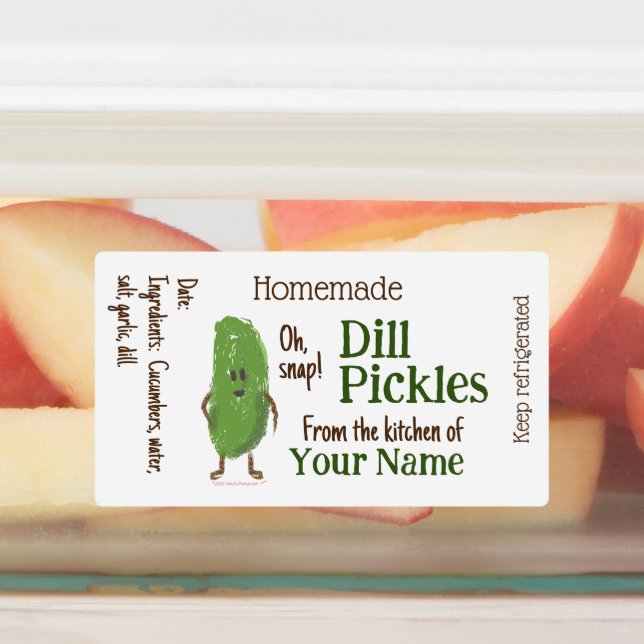 Personalized Dill Pickles Funny Cucumber Homemade (Affixed)