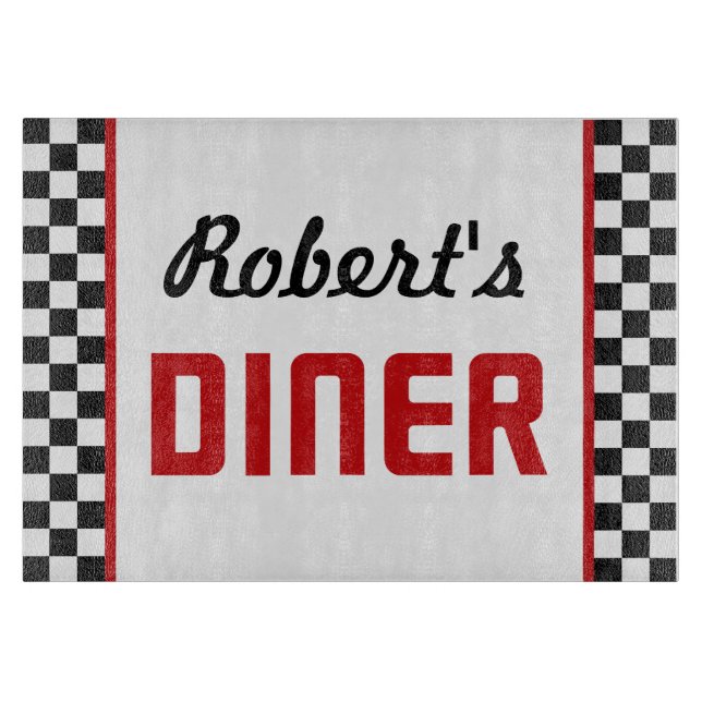 Personalized Diner Cutting Board (Front)