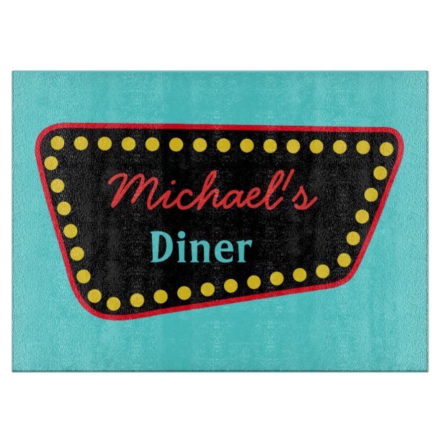 Personalized Diner Sign Cutting Board (Front)