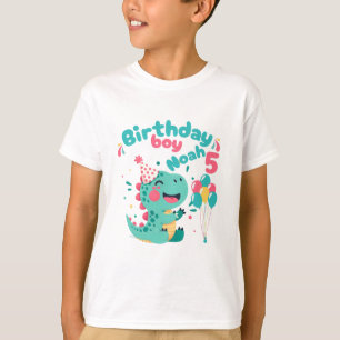 Personalized Dino B-day Boy T-Shirt Name & Age