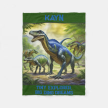 Personalized Dino Jungle Adventure Blanket