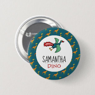 Personalized Dino Name, Dinosaur 6 Cm Round Badge 2 Inch Round Button