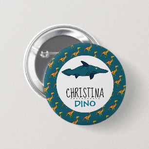 Personalized Dino Name, Dinosaur 6 Cm Round Badge 2 Inch Round Button