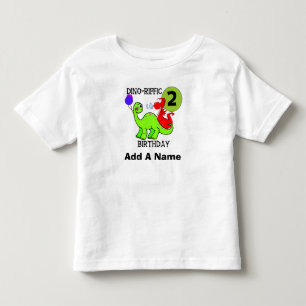 Personalized Dinosaur 2nd Birthday Tshirt